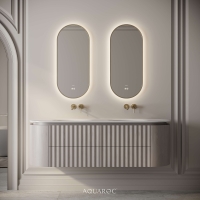 Belgravia II Vanity Unit & Double Stone Basin 1600mm Sabbia Grigio Oak